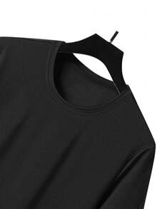 Vancamel Pulse Men's Short Sleeve Mesh Breathable Loose Lightweight Sports T-Shirt, Solid Color Versatile Casual Home & Leisure Tee For Daily Workout And Commute - Black - View 3