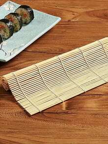 1pc 9.45x9.45 Inch Natural Bamboo Sushi Rolling Mat, Smooth Flat Surface, Easier To Roll Sushi, More Uniform Shaping, Suitable For Home Sushi Making, Kimbap, Japanese Restaurant Meal Prep, Cooking Class Teaching, Food Photography Props - View 6