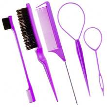 6pcs Hair Styling Set, Including Spray Bottle, Comb, Smooth Brush, Styling Brush, Tail Comb, Hair Accessories, Suitable For Makeup, Hairstyling - Multicolor - View 18