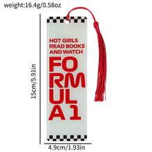 F1 Racing Theme Acrylic Bookmark, Double-Sided Fashionable Women's Racing Theme Bookmark With Red Tassel, Unique Gift For Women Who Love F1 Racing And Reading - One Size - View 2