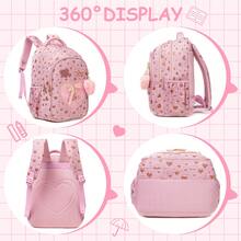 3pcs/Set Girls Floral Print Backpack, Includes Crossbody Bag And Water Bottle Holder, Lightweight Student School Bag Set - Girls' Schoolbag - View 5
