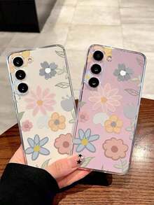 1 Piece Soft Romantic Fashion Floral Print Phone Case Compatible With Huawei Honor, Galaxy A04e/12/A13/A14/A34/A50/A52/A53/A54/S21/S22/S23/S24/S25/S25Ultra/S25FE/S26/S26 PLUS/S26 ULTRA/S26 EDGE, 6A/7A/8A, 12T/13T/15T/15T Pro - 透明 4 - 查看 2