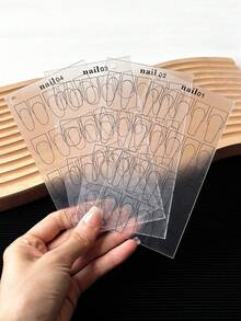 1pc/4pcs Nail Art Practice Board For Beginners, Clear Reusable Nail Painting Display Board For Nail Art Tracing - Multicolor - View 2