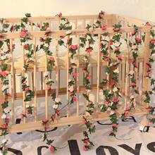 1pc Artificial Rose Vine, 45 Heads Rose Garland Decor, Plastic - Multicolor - View 10