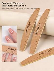 1pc Washable, Wear-Resistant Nail File With Scale, Double-Sided Non-Shedding Nail Grinding Block, 100/180 Grit Nail Shaper, Waterproof, Reusable, For Beginners, DIY, Nail Salons - Multicolor - View 1