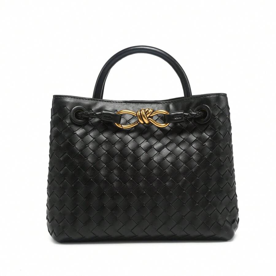 BV Bottega Bang Bang Bolso de mano para mujer de cuero genuino tejido a mano de Andiamo Clutch Campana. Bolso tejido popular, tamaño pequeño, nuevo bolso tote simple y versátil, gran capacidad, bolso de alta calidad. - Flor de cerezo rosa - Ver 1