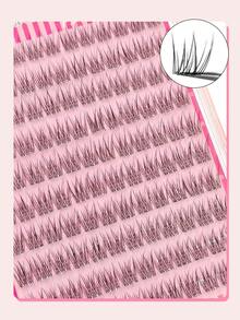 Asiteo 120pcs Self-Adhesive Thick False Eyelash Clusters, Natural Extension C-Curl Eyelash Clusters, Suitable For Party, Gift, Portable Eyelash Clusters - C - View 3