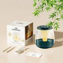 Humidificador de doble niebla de 3L, funcionamiento silencioso, alimentado por USB, pantalla digital de humedad y luz ambiente de colores, gran capacidad de 3L, depósito de agua de 2,6-4L, área de cobertura de 21-30㎡, adecuado para dormitorio y uso doméstico, diseño estético moderno - Multicolor - Ver 14