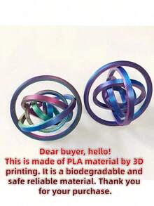 这款3D打印的六环旋转减压指环采用PLA材料制成，共1个。它非常适合作为日常生活中的减压礼物，能够缓解成年人的焦虑情绪，起到减压作用。 - 彩色 - 查看 10
