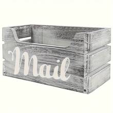 Wooden Wall Mounted/Desktop Organizer Box, Rustic Style Mail/Miscellaneous Storage Box - Multicolor - View 1