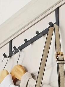 5 Hook Over The Door Storage Rack: Fashionable, Easy To Install, Suitable For Bathroom, Kitchen And Closet Organization - A - View 4