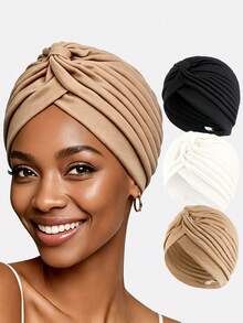 6pcs Women's Headscarf, Turban Hat For Everyday Use,Summer,Beach,Holiday,Travel - 6-piece Set - View 8