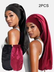 1 pièce Bonnet de nuit long en ruban imprimé léopard pour femme, turban de soins capillaires à nouer, convient pour un usage quotidien, les vacances et les festivals - Multicolore - Voir 12