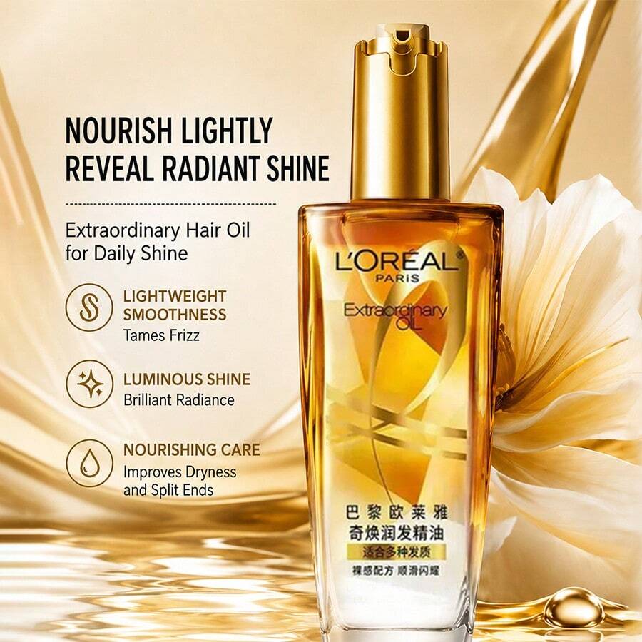 L'Oréal Paris L'Oreal Elvive Extraordinary Oil (Suitable For Multiple Hair Types) 100ml Gold Bottle - 3rd Generation - 100ml - View 1