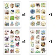4张/50张励志圣经经文信仰贴纸 - 圣经短语贴纸，适用于剪贴簿、日记、笔记本电脑、水瓶等，自粘美观贴纸，宗教礼物 - A - 查看 7