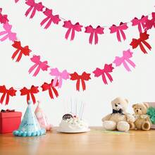 12 Stück 3D rosa Schleifen Deko, geeignet für Geburtstagsfeiern, Hochzeiten, Wanddekoration Zuhause, Feiertage und Party Hintergrund Dekoration - Mehrfarbig - Übersicht 2