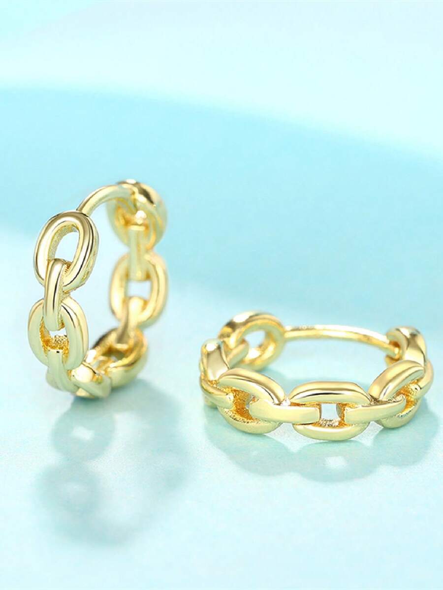 1 Pair Charming Hoop Earrings, Designed For Women, Suitable For Weddings, Engagements, Anniversary Parties, Valentine's Day Gifts - 1# - View 1