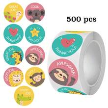 500pcs Motivational Stickers With Cartoon Animals (Monkey, Giraffe, Crocodile, Turtle, Heart, Lion), Cute Non-Adhesive Labels For Children, Office And School Supplies, Stationery, Doodle Stickers, Gifts For Birthday, Easter, Christmas, Family, Friends, Boys, Girls, Classmates - 500pcs - View 6