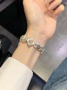 Huastonband 星光色女款手錶錶帶，適用於 ，時尚鑽石鑲嵌花卉設計金屬不鏽鋼，適用於 38/40/41/42/44/45/46/49mm，適用於 Series Ultra/SE/S11/S10/S9/S8/S7/S6/S5/S4/S3，夏季海灘優雅女飾配件 - 星光色 - 查看 6