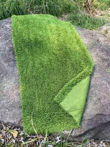 1片人造苔藓垫，柔软涤纶仿苔藓，DIY微景观草坪，景观石户外装饰，家居装饰，展览背景装饰，微景观 - 綠色(毛更細) - 查看 13