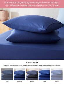 HONEYMOON 1pc Solid Color Pillowcase - 100% Polyester Fabric, Soft And Breathable, Wrinkle-Resistant, Envelope Closure, Pillow Insert Not Included - Suitable For Home, Dorm, Sofa, OEKO-TEX Certified, Navy Blue - Navy Blue - View 7