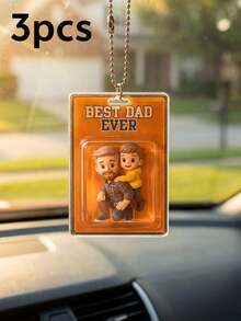 1/3/5PCS Personalized Dad Acrylic Car Hanger, Custom Photo & Text UV Acrylic Car Ornament, Customizable Father-Child Cartoon Style Car Pendant, Thoughtful Father's Day Gift From Kids, Endless Love Keepsake, Car Rearview Mirror Decor, Gift For New Dads, Stepdads, Grandpas, Ideal Birthday & Father's DayPresent - Normal - View 11