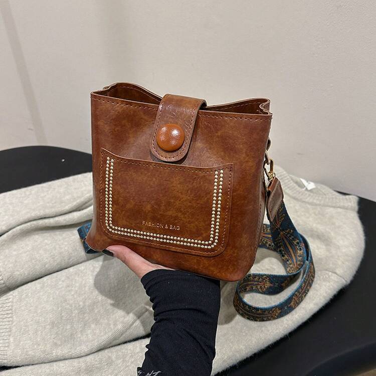 Women Crossbody - 咖色無掛件 - 查看 4
