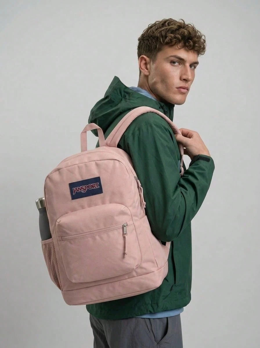 JanSport Cross Town Plus Unisex Backpack Blue Dusk - Misty Rose - 查看 1