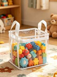 OBOVAY 1pc Storage Bag With Zipper And Handle, Suitable For Stuffed Animal Storage, Bedroom Essentials, Newborn Essentials, Kids Room And Nursery - Multicolor - View 5