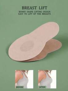 10pcs Seamless Invisible Breast Lift Tape, Non-Woven Fabric Material To Prevent Sagging And Lift Breasts, Suitable For Large And Plus Size Women, Sexy Anti-Chafing And Anti-Embarrassment, Soothing Coverage For Protrusions, Breast Lifting Effect - Multicolor - View 2
