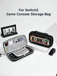 1pc Retro Cassette Tape Pattern Compatible Protective Case For Nintendo Switch 2/Switch NS/Switch OLED, New Generation, Black, TPU Soft Shell, Universal Controller Protective Cover, Switch Accessories, Anti-Drop, Anti-Slip, Scratch-Resistant, Stylish - Multicolor - View 6