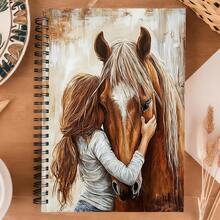 1 Amor Ecuestre: Diario del Entusiasta Ecuestre y Cuaderno Rayado para Artistas - Cuaderno con Encuadernación en Espiral, Regalo para Amantes de la Equitación, Entusiastas de la Equitación, Escritores - Encuadernación en Espiral Resistente, Adecuado para Uso Diario y Ocasiones Especiales, Útiles Escolares - caballo - Ver 2