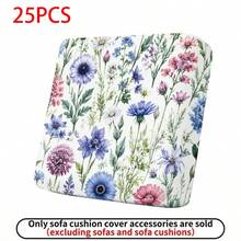 1pc/2pcs/6pcs/8pcs Set Floral & Plant Digital Print Outdoor Sofa Cover (Sofa Cover Only, Sofa Not Included), Protect Sofa Furniture, Home Decor, Machine Washable Patio Cushion Cover With Elastic Hem, Outdoor Sofa Seat Cushion Cover, Patio Furniture Cover, Living Room Furniture Protector, Suitable For Garden, Park, Indoor & Outdoor Sofa Cushion, Sectional Sofa And Armchair - B - View 18