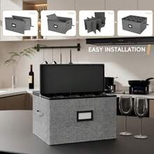 Homyfort - copas vino con divisores recipientes vidrio con carcasa dura servicio para 24 copas de vino o copa - Gris - Ver 7
