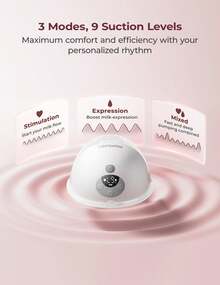 Momcozy M5 Smart Electric Breast Pump, App-Controlled, Hands-Free, 3 Modes & 9 Levels - 灰色1件 - 查看 5