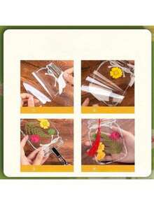 100pcs Transparent Petal Bookmarks For Teens, Bookmark Set (Without Dried Flowers), Suitable For Outdoor Handmade DIY Bookmarks, Handmade Bookmarks, Books And Gifts, Collect Spring, Summer, Autumn Floral Prints Games With Friends, Classmates And Partners - A - View 9