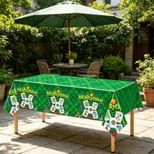 1/3PCS Mahjong Disposable Plastic Tablecloth 54" X 108" Green Class Of Mahjong Party Table Cloths Disposable For Mahjongs Birthdays Party Supplies Decorations Tables Graduation Party Indoor Or Outdoor - Mahjong Tablecloth - View 3
