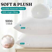 Pillow Inserts - Soft, Plush & Decorative Down Alternative Pillows For Couch Sofa Bed, Machine Washable - White, Pack Of 4 - 20 x 20 英吋(50*50 公分) - 查看 4