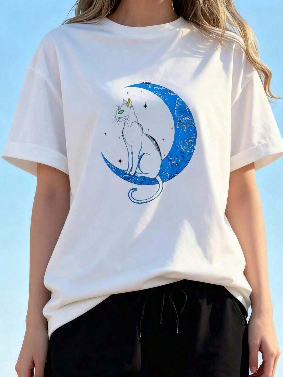 1 Women's T-Shirt With Floral Print And Lettering. - White 4 - View 1