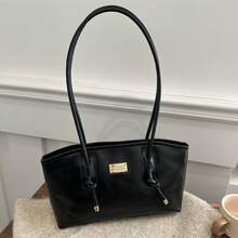 Bolso de mano moderno y versátil para mujer, estilo casual elegante con un toque de alta gama, bolso de hombro estiloso ideal para ir de compras, bolso grande retro de moda para mujer, nuevo bolso tote de cuero encerado de moda 2026, popular bolso de hombro para ir al trabajo en otoño e invierno. - Marrón sin colgante - Ver 8