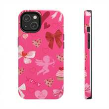 Pink Valentine's Day Phone Case - Coquette Bows, Cute Hearts & Romantic Collage - 1 Piece Of Picture Color - View 2