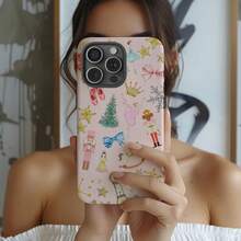 Playful Light Pink Nutcracker Christmas Phone Case, Cute And Festive Holiday Design - 白色 - 查看 2