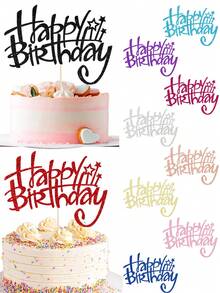 1個生日快樂蛋糕裝飾插牌、星星生日蛋糕裝飾插牌、生日快樂主題蛋糕裝飾插牌，適用於週年慶/生日派對裝飾用品 - 生日 - 查看 1