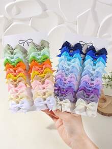 24入組彩虹漸層 grosgrain 緞帶蝴蝶結髮夾套組，柔軟瀏海側邊夾，適合節日派對/拍照拍攝 - 混合色 - 查看 6