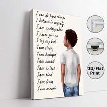 1 Tranh canvas không khung - Câu nói truyền cảm hứng với nhân vật tóc xoăn, mặc áo phông trắng và quần jean xanh, thích hợp để trang trí tường phòng ngủ, văn phòng, phòng khách, quán cà phê hoặc quán bar - Món quà tuyệt vời cho Ngày của Mẹ, Ngày Valentine, Lễ Phục Sinh, Lễ Tạ ơn và Ngày Độc lập, tranh nghệ thuật trang trí phòng cho giới trẻ | Tranh áp phích truyền cảm hứng | Tranh canvas treo tường, trang trí phòng cho giới trẻ - I - Xem 17