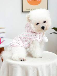 PETCIRCLE 1件宠物服装，室内外皆宜，欧美韩风，适合贵宾犬、泰迪犬、小型犬和幼犬，休闲舒适连帽衫 - Party Bear - 彩色 - 查看 3