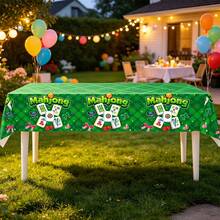 1/3PCS Mahjong Disposable Plastic Tablecloth 54" X 108" Green Class Of Mahjong Party Table Cloths Disposable For Mahjongs Birthdays Party Supplies Decorations Tables Graduation Party Indoor Or Outdoor - Mahjong Tablecloth - View 9