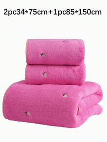 1/2/3 chiếc khăn nhỏ thêu hình dâu tây bằng vải lông san hô (13.38*29.52in), khăn tắm sợi siêu mềm màu trơn thêu hình dâu tây (33.48*59.05in) hoặc khăn lớn (19.68*35.43in), khăn tắm hoặc khăn lau tay phòng tắm đôi bằng sợi siêu mềm màu trơn thêu hình dâu tây, khăn tắm mềm mại và thân thiện với da, đồ dùng phòng tắm. - Màu Hồng Tươi - Xem 16
