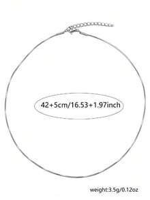 Nooxian Minimalist Chain Necklace - Silver - View 5