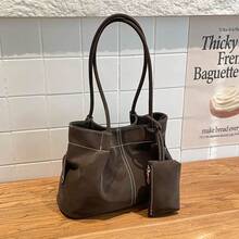 Bolso de mano moderno y versátil para mujer, estilo casual elegante con un toque de alta gama, bolso de hombro estiloso ideal para ir de compras. - Marrón - Ver 9